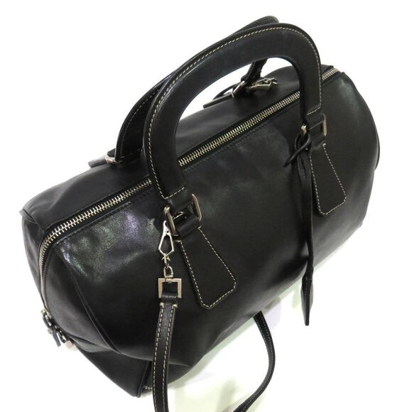 Prada 2 Way Bag Mini Boston Leather Black - Picture 5 of 9